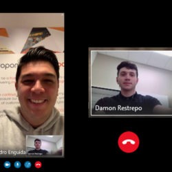 Damon and Alejandro mentoring via video chat